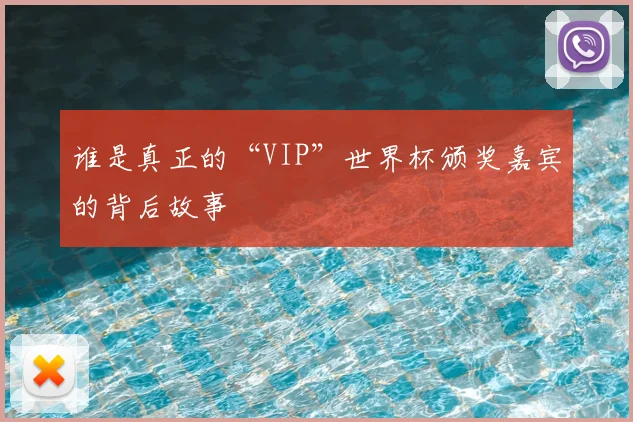 谁是真正的“VIP”世界杯颁奖嘉宾的背后故事